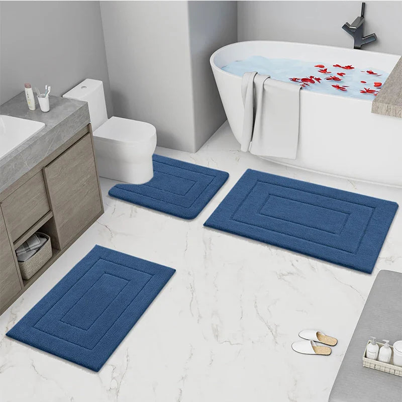 Bathroom Mat Microfiber Non-Slip – Double Layer Bath Mat | Highly Absorbent & Soft | Comfort Doormat | Bowlift