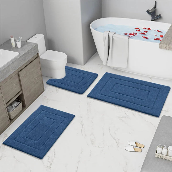 Bathroom Mat Microfiber Non-Slip – Double Layer Bath Mat | Highly Absorbent & Soft | Comfort Doormat | Bowlift