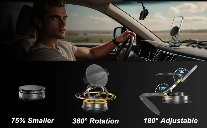BowLift | 360° Rotatable Suction Magnetic Car Phone Holder