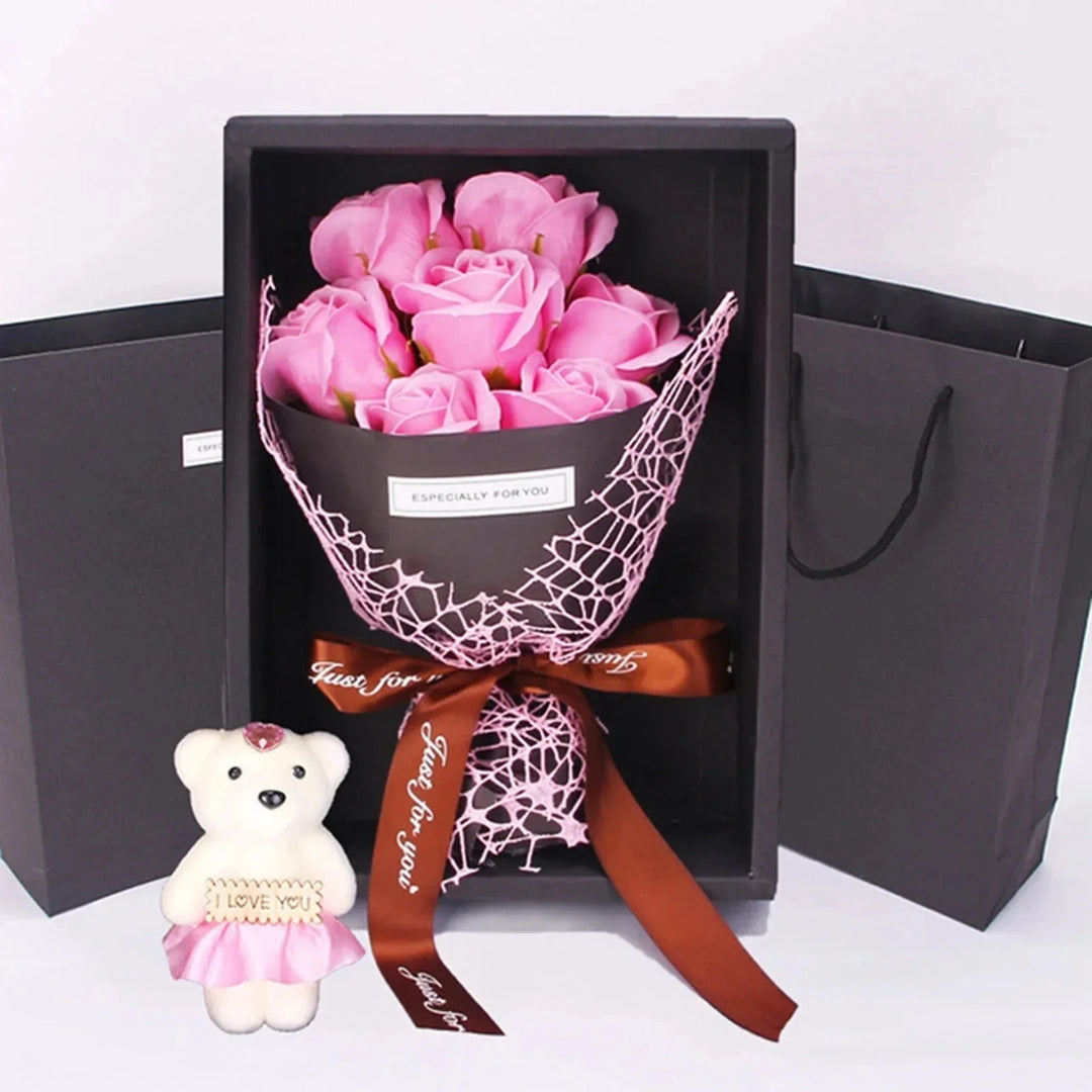 7 Roses Soap Bouquet Gift Box Bowlift