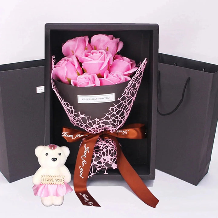 7 Roses Soap Bouquet Gift Box Bowlift