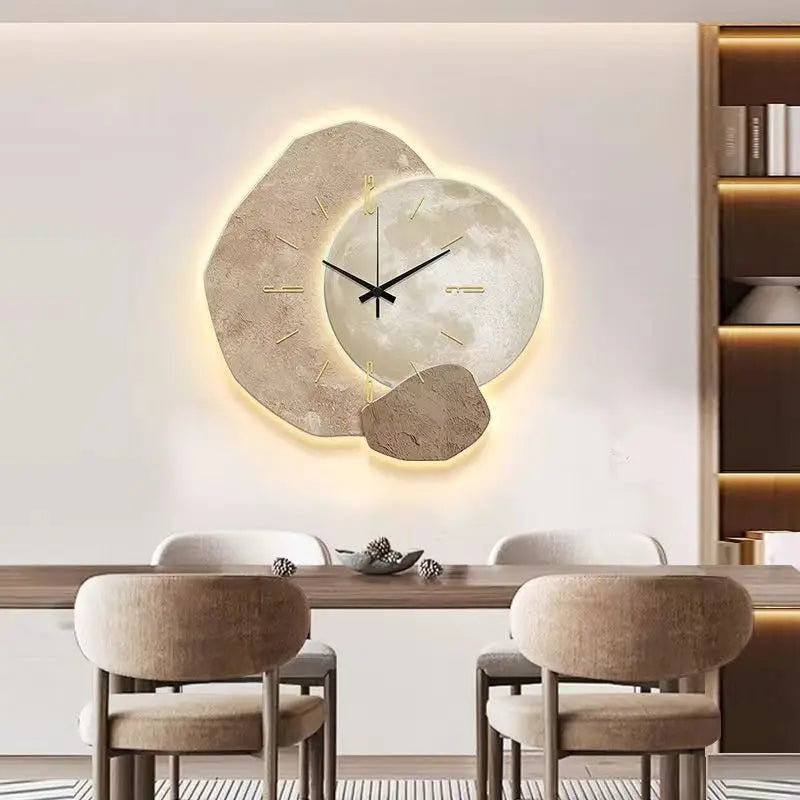 BowLift | Scandinavian Luxurious Wall Clock – Modern Design with Lighting