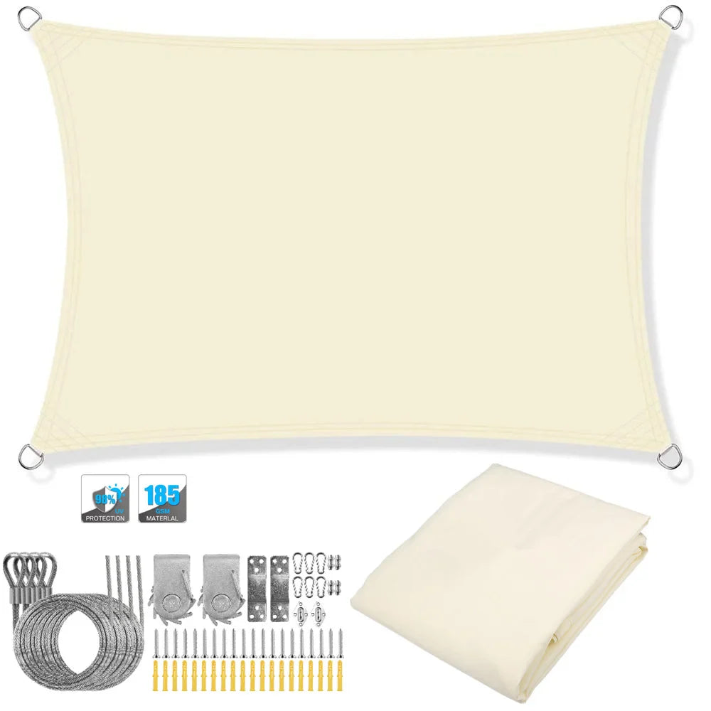 BowLift | Waterproof Rectangular Sun Shade Sail with UV Protection & Mounting Kits – ShadeGuard