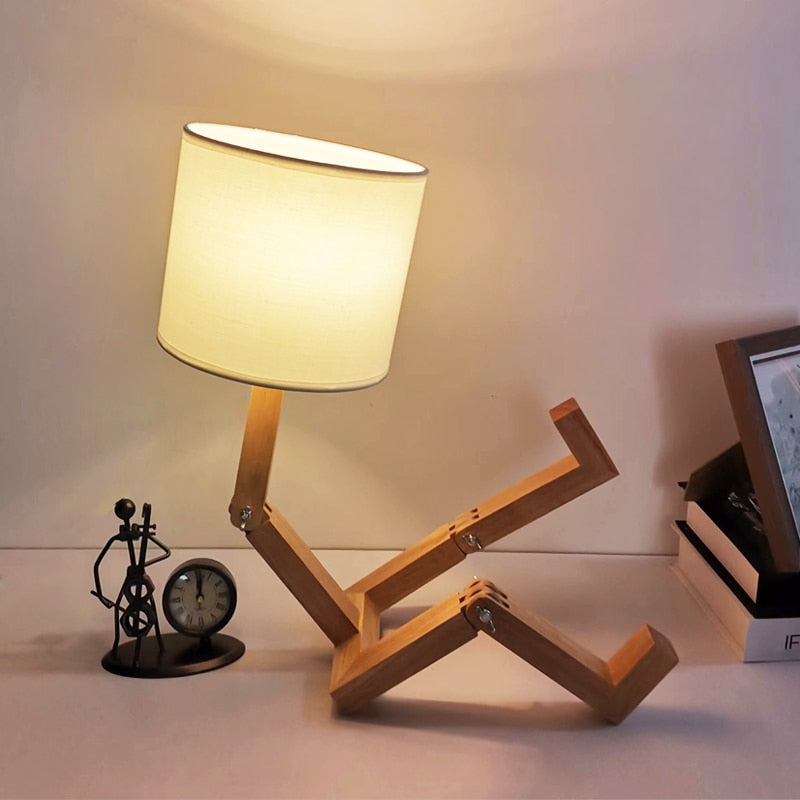 BowLift | Thinker Wooden Robot Modern Night Lamp