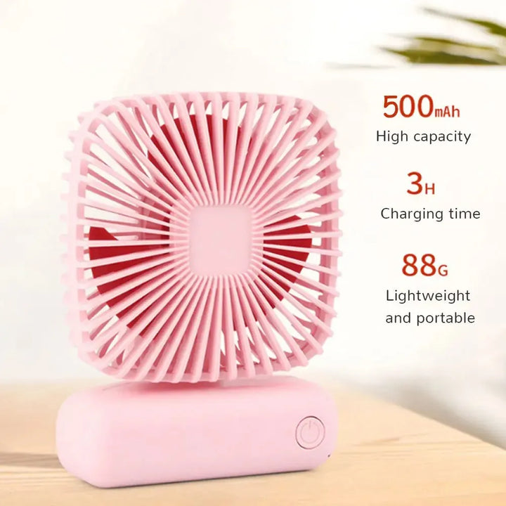 Mini Handheld USB Fan: Portable Three-Speed Cooling for Car, Home, Office, and Outdoor Use - Quiet and Simple Design | Bowlift