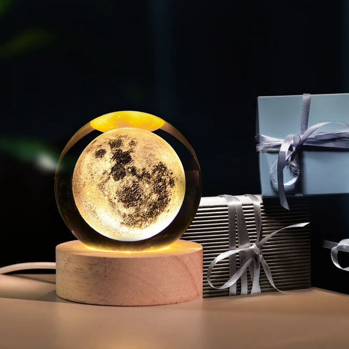 BowLift | Astranova Galaxy Night Light | LED Crystal Ball with Milky Way Design | Warm White Light | Creative Gift for Kids & Adults