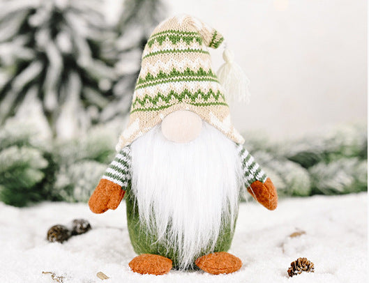 Nordic Green Style Faceless Elf Plush Rudolf Doll