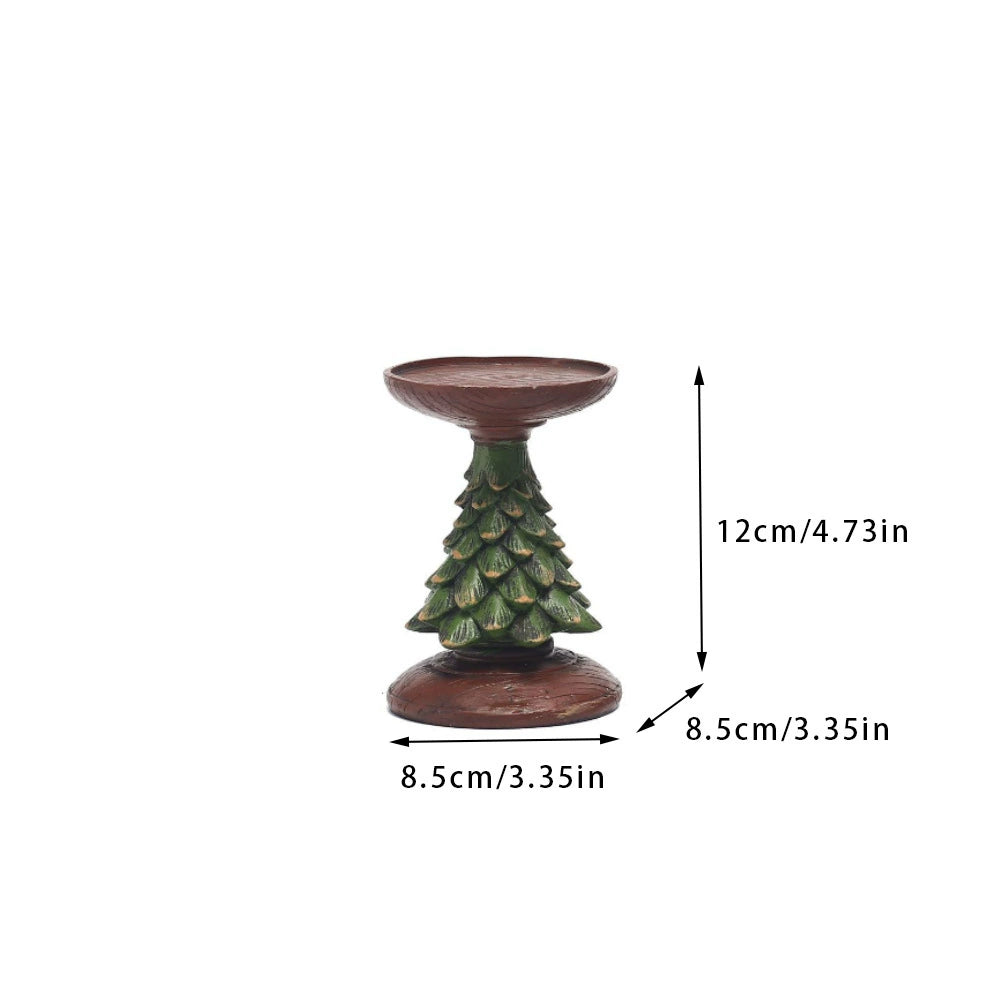 Green Cedar Christmas Tree Candle Holder Ornament
