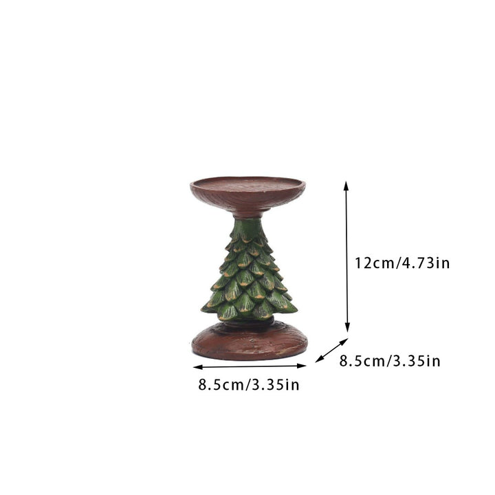 Green Cedar Christmas Tree Candle Holder Ornament