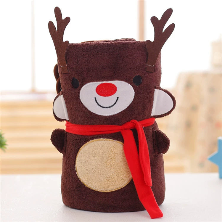 Cartoon Double Sided Flannel Christmas Blanket