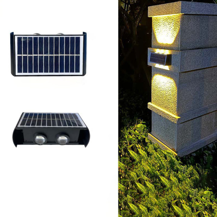 BowLift | Lumiora Modern Solar-LED Wall Lamp for Outdoors | Rectangular Design | IP56 Waterproof | Different Sizes & Light Intensities