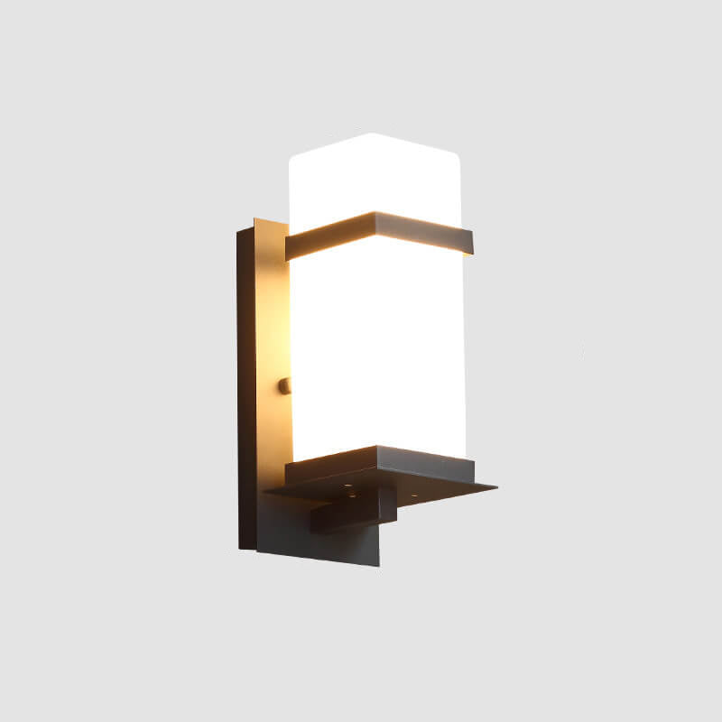 Modern Chinese Square Outdoor Waterproof 1-Light Wall Sconce Lamp | Bowlift