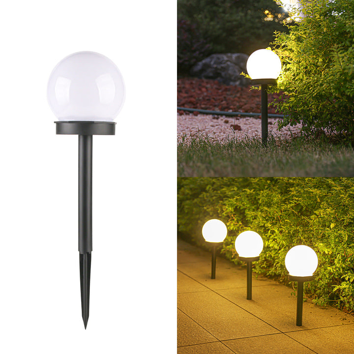 Modern Minimalist Waterproof Solar Globe ABS LED Landscape Light For Garden | Bowlift
