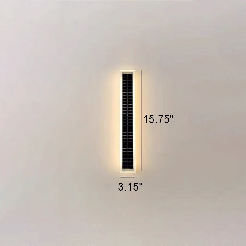 Minimalist Outdoor Solar Rectangular Strip Waterproof Patio LED Wall Sconce Lamp | Bowlift