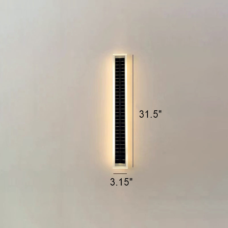 Minimalist Outdoor Solar Rectangular Strip Waterproof Patio LED Wall Sconce Lamp | Bowlift