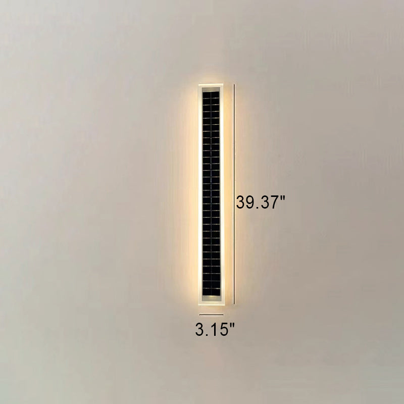 Minimalist Outdoor Solar Rectangular Strip Waterproof Patio LED Wall Sconce Lamp | Bowlift