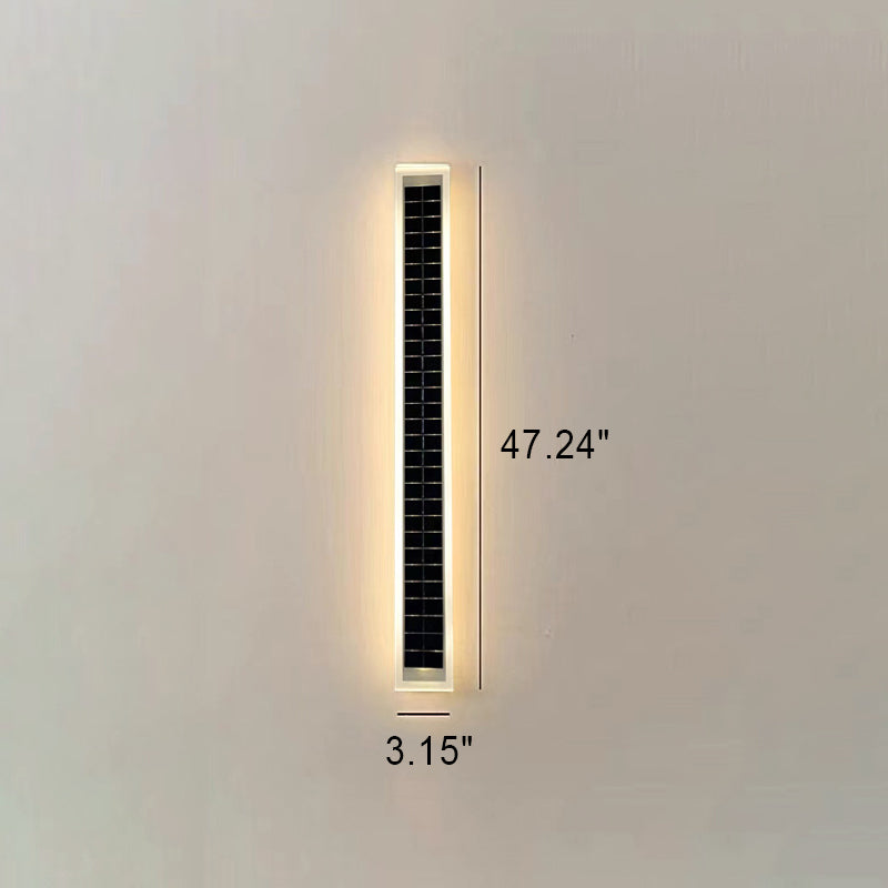 Minimalist Outdoor Solar Rectangular Strip Waterproof Patio LED Wall Sconce Lamp | Bowlift