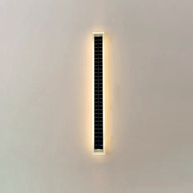 Minimalist Outdoor Solar Rectangular Strip Waterproof Patio LED Wall Sconce Lamp | Bowlift
