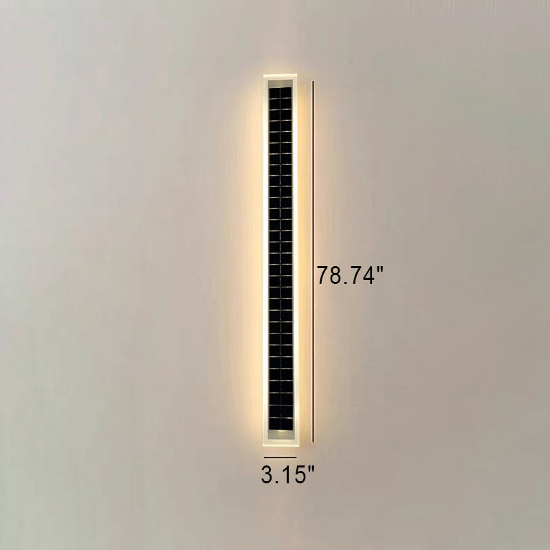 Minimalist Outdoor Solar Rectangular Strip Waterproof Patio LED Wall Sconce Lamp | Bowlift