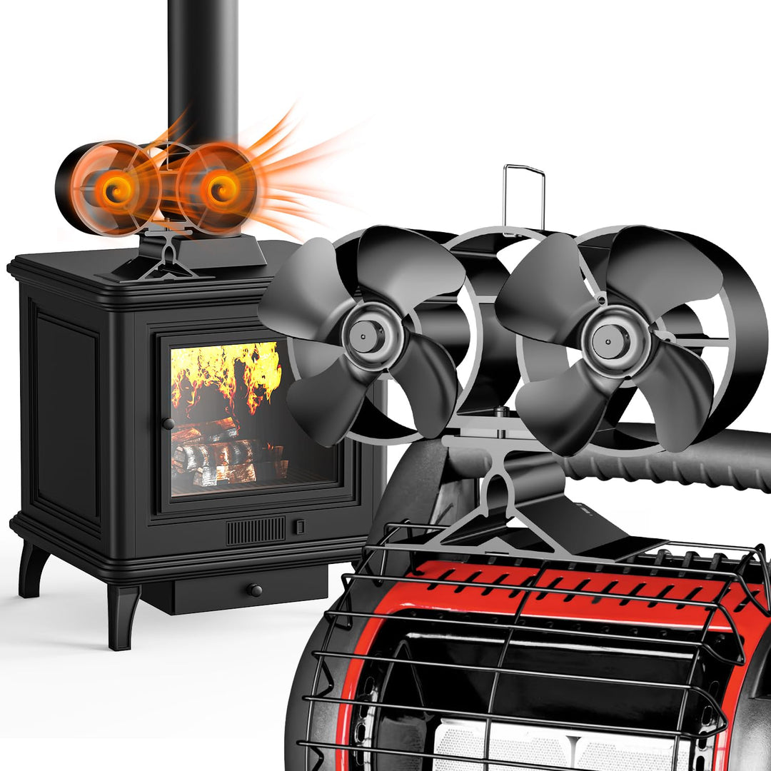 4 Blade Stove and Log Burner Fan for Wood/Fireplace | Bowlift