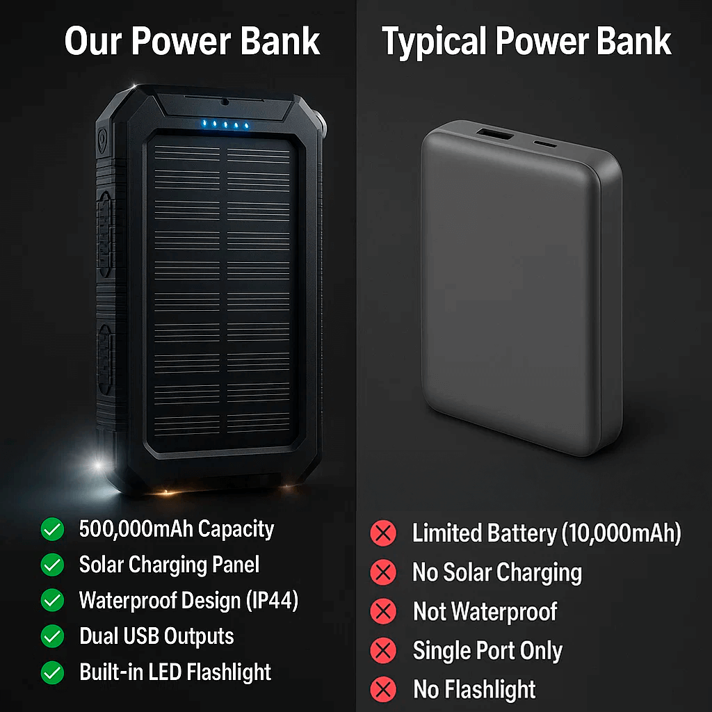 BowLift | Solar Powerbank with 10000mAh for Outdoor & Adventure