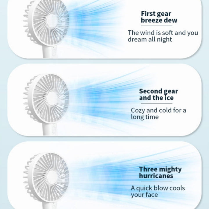 F35 With Hanging Hole Rechargeable Cooling Fan Powerful Handheld Fan 1200mAh Desk Fan(White) | Bowlift