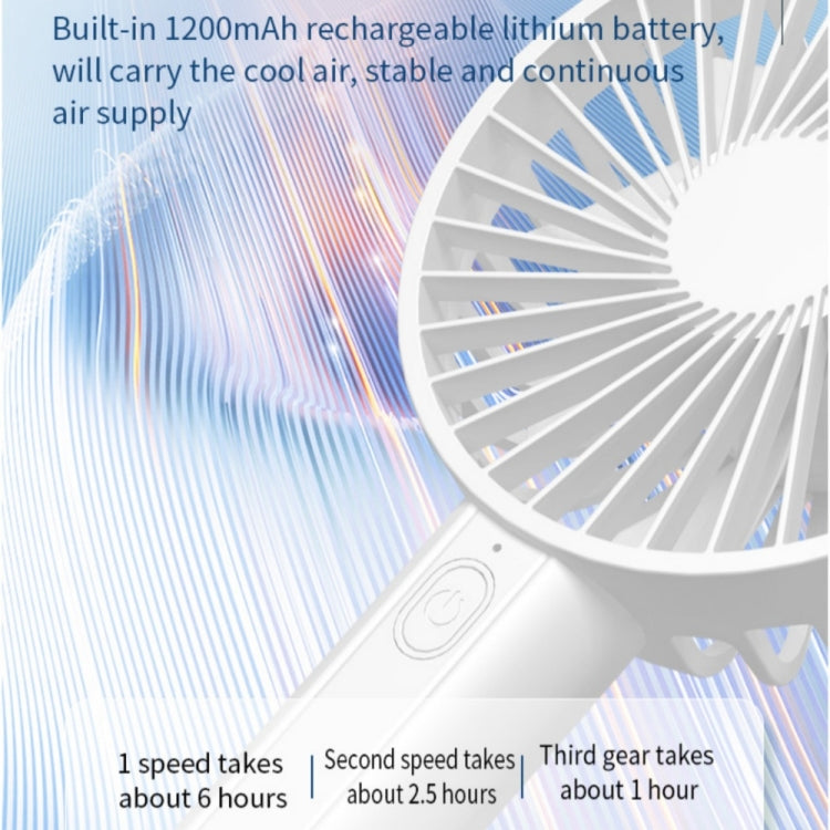 F35 With Hanging Hole Rechargeable Cooling Fan Powerful Handheld Fan 1200mAh Desk Fan(White) | Bowlift