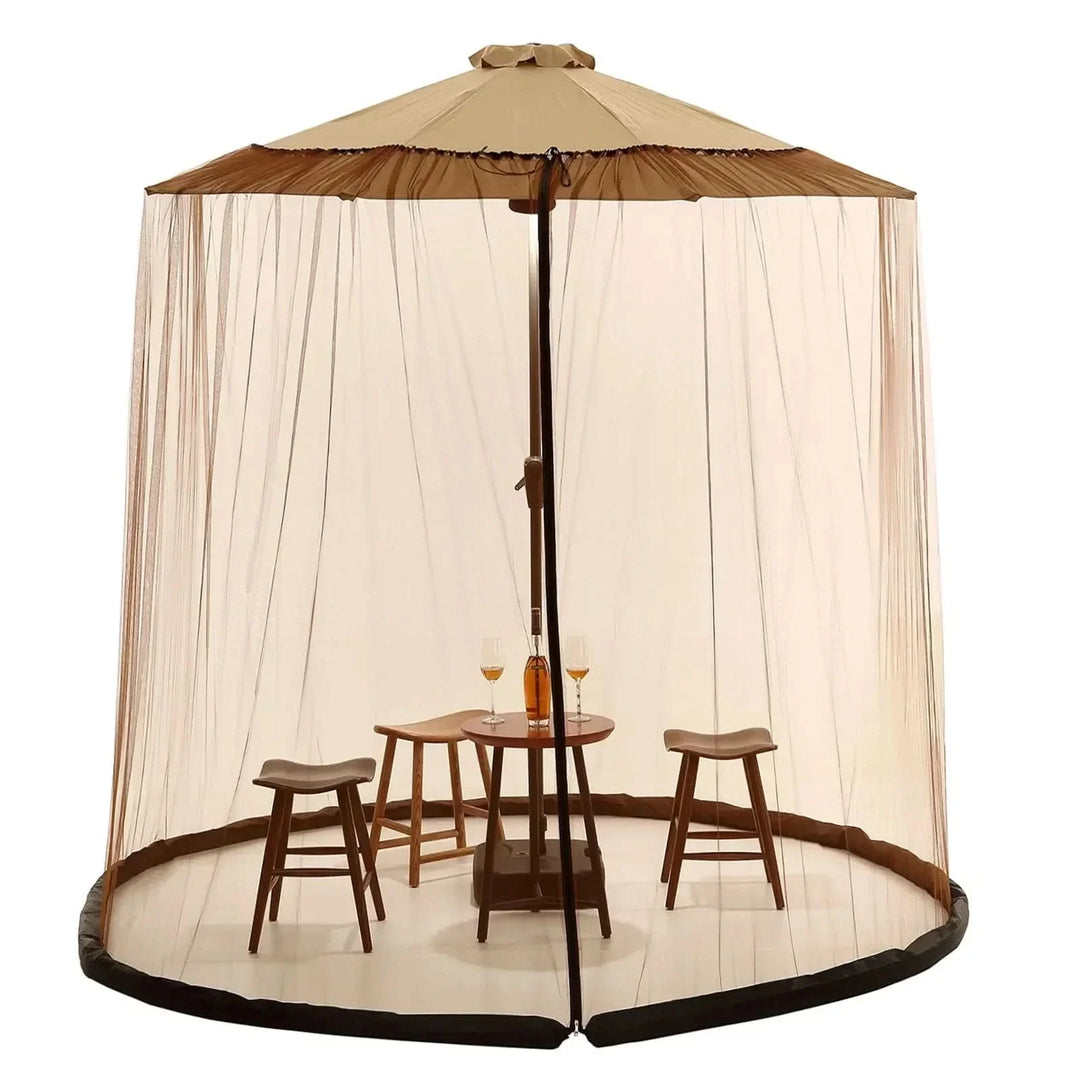 BowLift | Mosquito net for sun umbrellas up to 4 m – Adjustable & with zipper