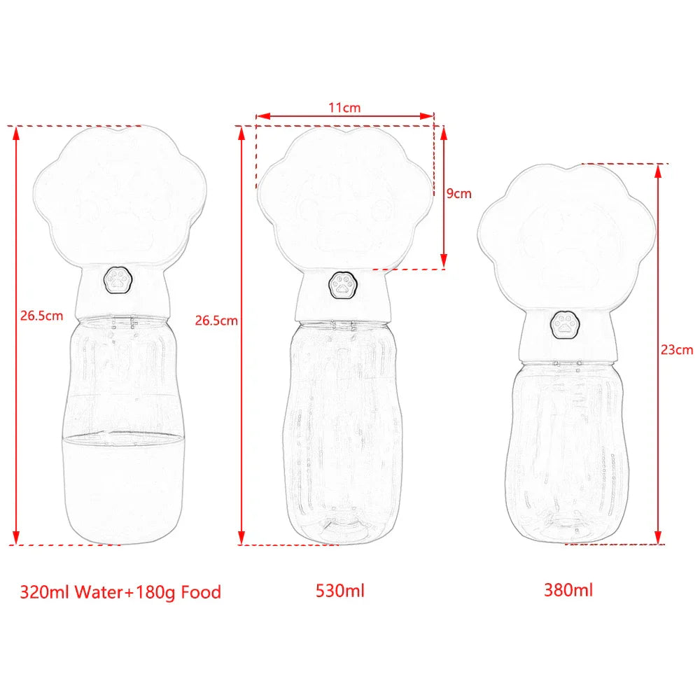 BowLift | PetGo DuoBottle | 2-in-1 Dog Bottle & Food Storage | Leakproof & Portable | For On the Go, Hiking & Traveling