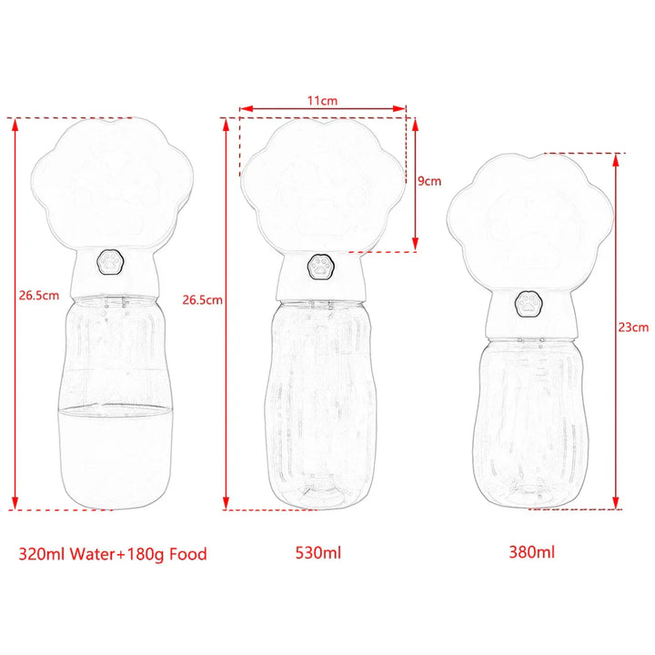 BowLift | PetGo DuoBottle | 2-in-1 Dog Bottle & Food Storage | Leakproof & Portable | For On the Go, Hiking & Traveling