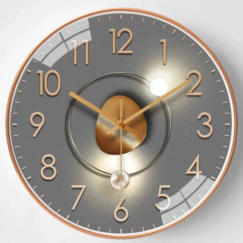 BowLift | Silent Classic Wall Clock | Non-Ticking Elegant Timepiece for Bedroom & Office