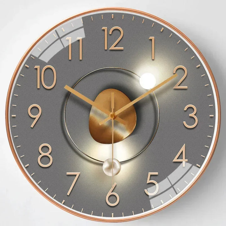 BowLift | Silent Classic Wall Clock | Non-Ticking Elegant Timepiece for Bedroom & Office
