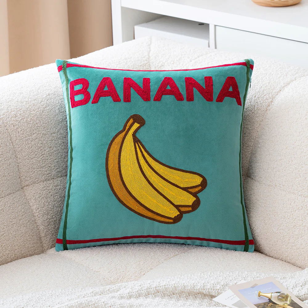 Fruit Embroidered Cushion Cover | Bowlift
