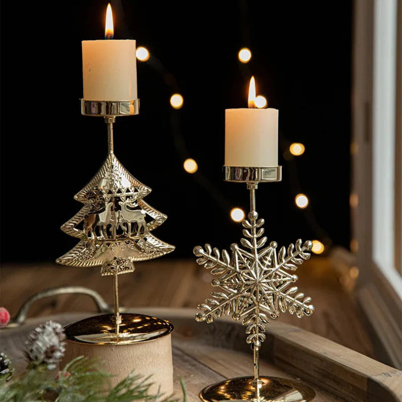 BowLift | Iron Christmas Candlestick Holders