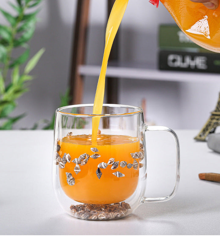 Double-walled dried flower glass cup