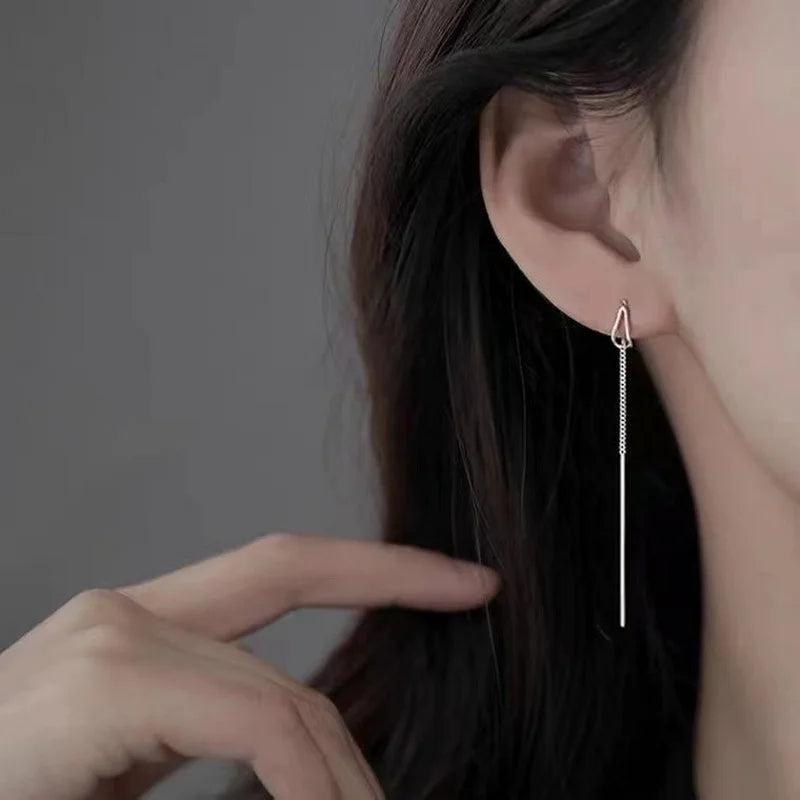 BowLift | Elegant Slim Geometric Chain Earrings
