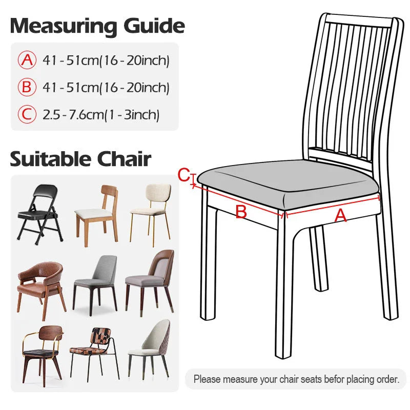 BowLift | CasaLino | Waterproof Chair Seat Covers | Elastic & Washable | Checked Design | 4 Variants | For Kitchen & Dining Room