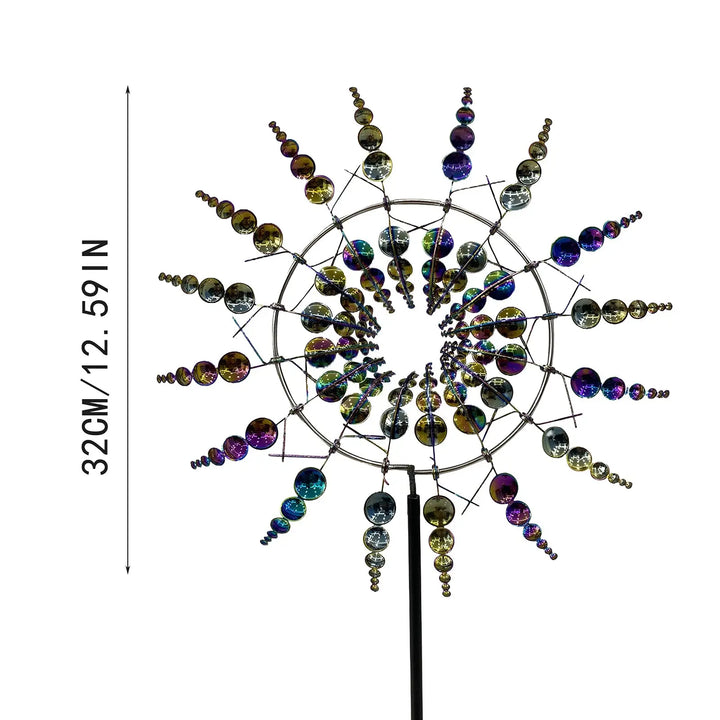 Unique Solar-Powered Kinetic Metal Windmill Spinner - Magical Wind Collectors for Patio, Garden, Lawn Outdoor Decoration Bowlift