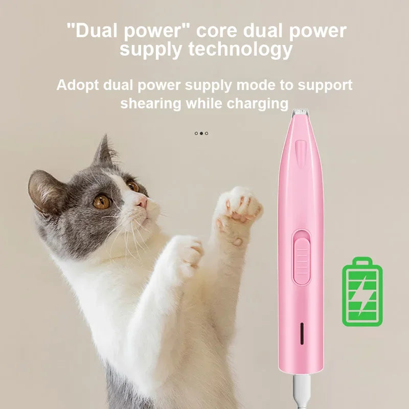 BowLift | Groomily Pet Clipper with LED Light | Stainless Steel Precision Head | For Face, Legs, and Ears | Quiet and Handy