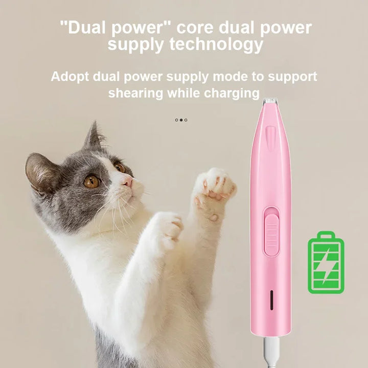 BowLift | Groomily Pet Clipper with LED Light | Stainless Steel Precision Head | For Face, Legs, and Ears | Quiet and Handy