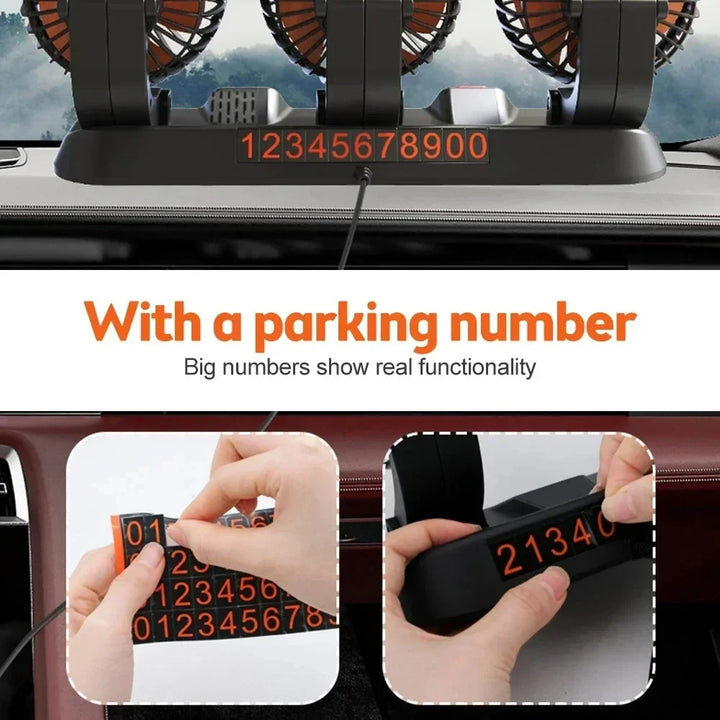 BowLift | 360° Adjustable 3-Head Car Fan USB/12V/24V – AirFlow