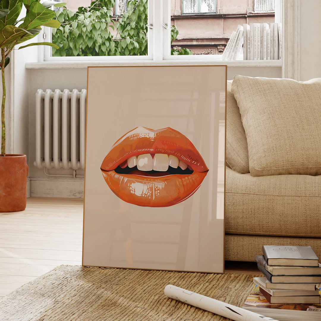 Coral Lips Wall Art | Bowlift
