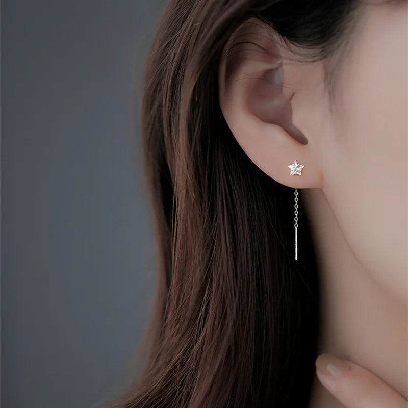 BowLift | Elegant Slim Geometric Chain Earrings