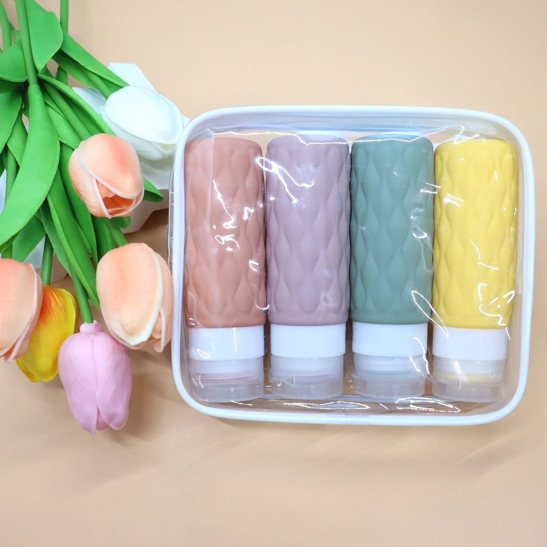 BowLift | FlexiFill Travel Refill Bottles Set | Soft Silicone Bottles & Spray Containers | Leak-proof & TSA compliant | For Shampoo, Lotion & Cosmetics