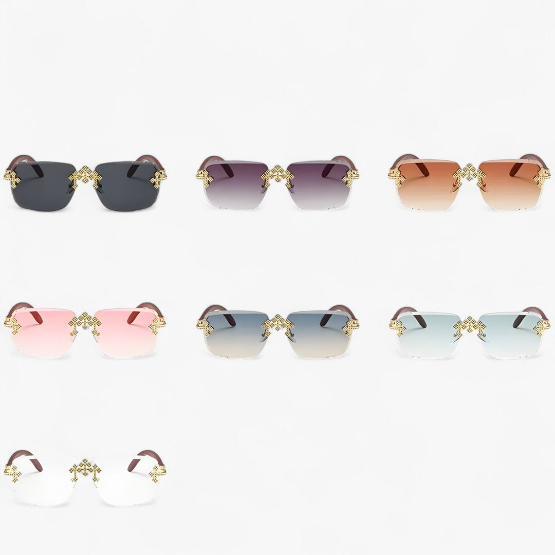 Rimless Steampunk Sunglasses with Metal Accents – Nirex | Bowlift