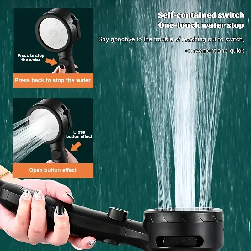 LED Showerhead with Digital Temperature Display | High Pressure & Water Saving Bowlift
