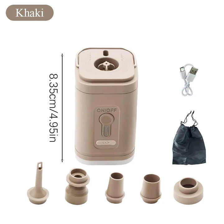 BowLift | AirBreezy Mini Air Pump | Ultra Compact & USB-C Rechargeable | 5 Nozzles | 200L/min Power