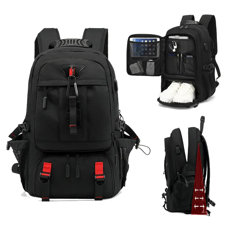 TechTrek Pro Explorer Backpack with USB port – 50L-80L travel capacity | Bowlift
