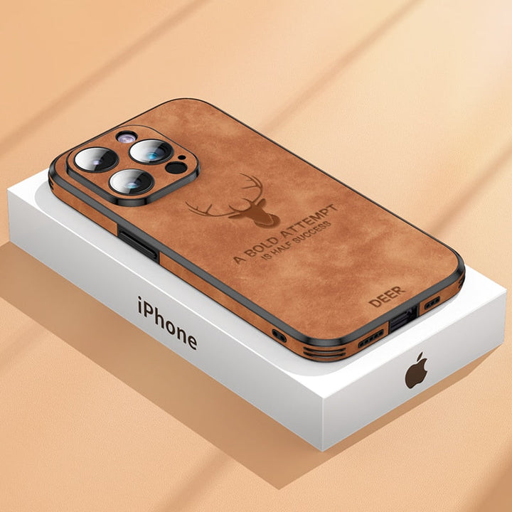 BowLift | Deer - Luxury Leather iPhone Case with Stylish Design and Shockproof Protection