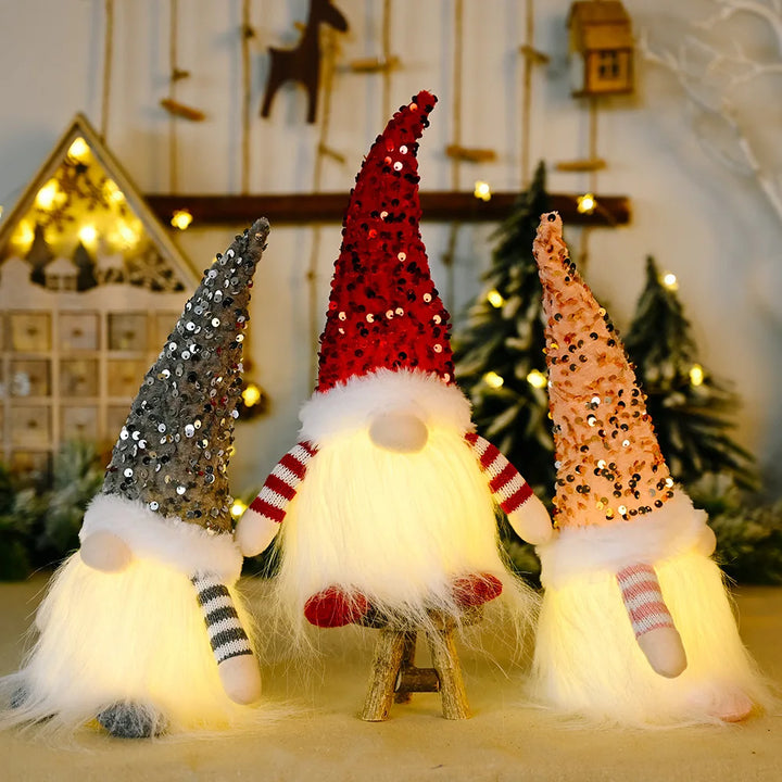 BowLift | Nordlumis | Glowing Christmas Gnome | 30 × 10 × 10 cm | LED Window & Table Decoration | Battery Operated | Gift Idea for Christmas & New Year
